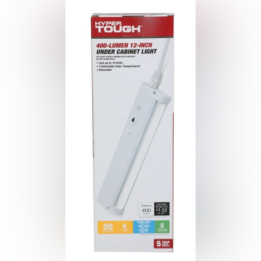 NEW Hyper Tough LED Under Cabinet Light - Swivel 3CCT Rechargeable